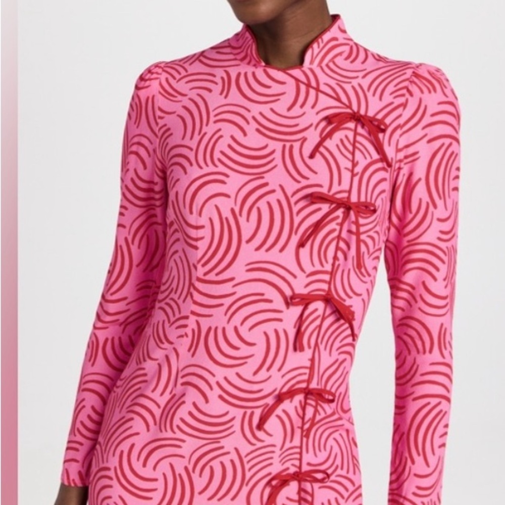 Stylish Pink Patterned Mini Dress